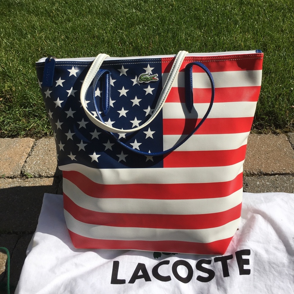 Authentic Lacoste USA 🇺🇸 Flag Tote Bag